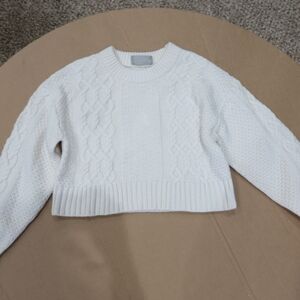 Everlane White Cable Knit Sweater